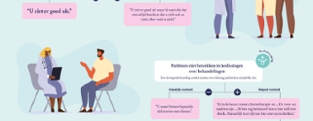 'Wat ziet u er goed uit mevrouw', zei de oncoloog, maar zo voelde ze zich helemaal niet